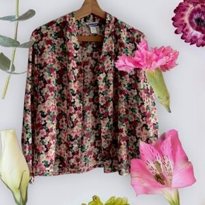 Pendleton Vintage Floral Button Up Blouse 18 Plus Oversized Medium Small Large